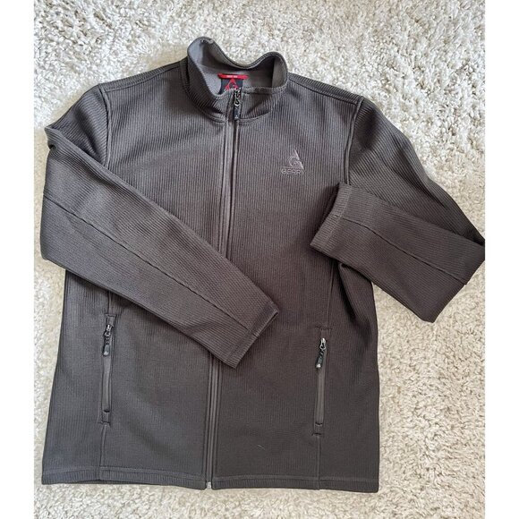 Gerry Mens XL Ribbed Knit Zip Front Jacket Charcoal Gray - Picture 1 of 6